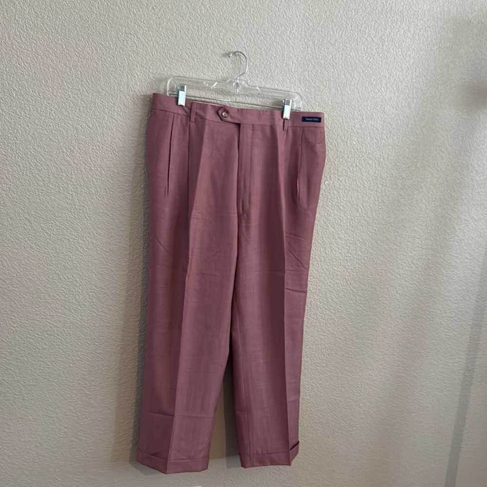 Paul Fredrick Pink Dress Pants Classic Straight-Leg